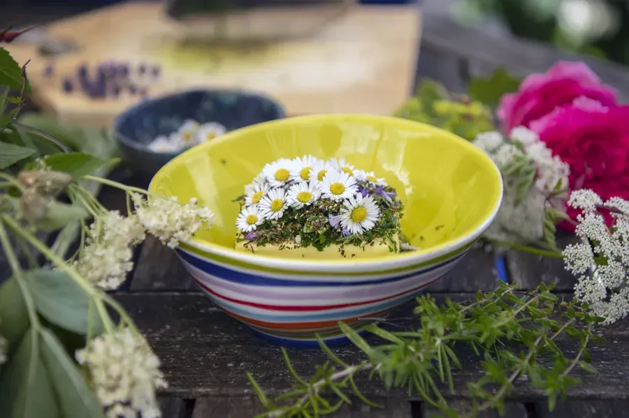 Schale mit Wildkräuterbutter